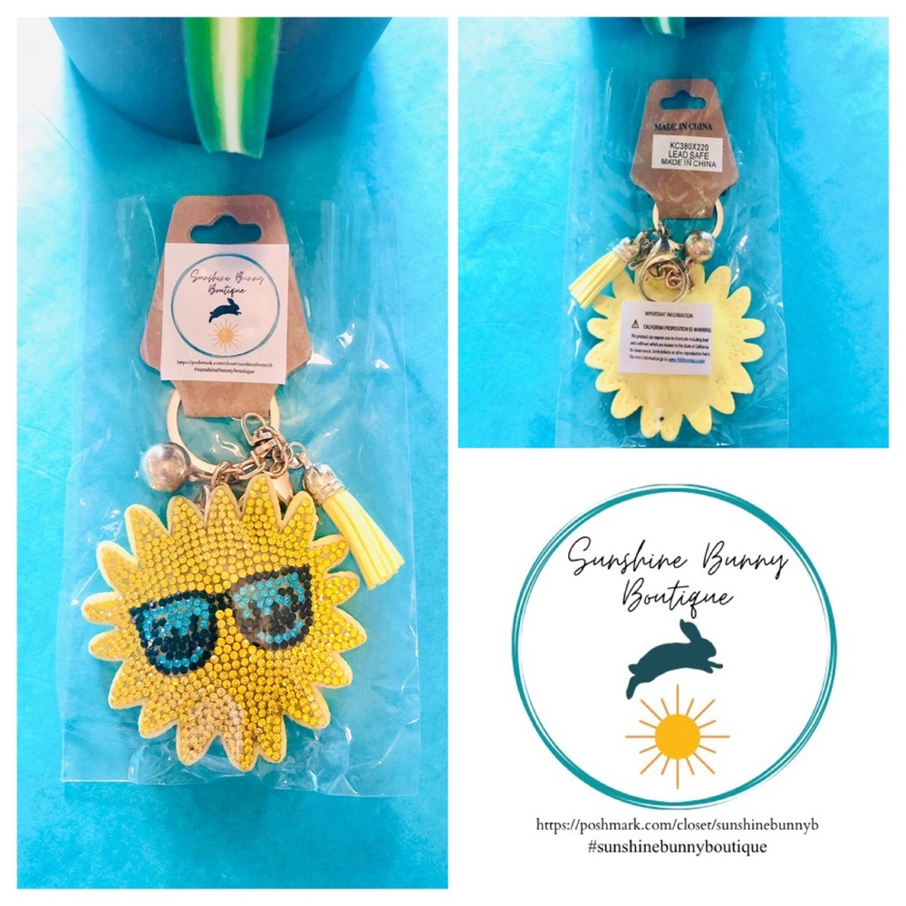 NWT Sunshine Bling Puffy Purse Charm Keychain